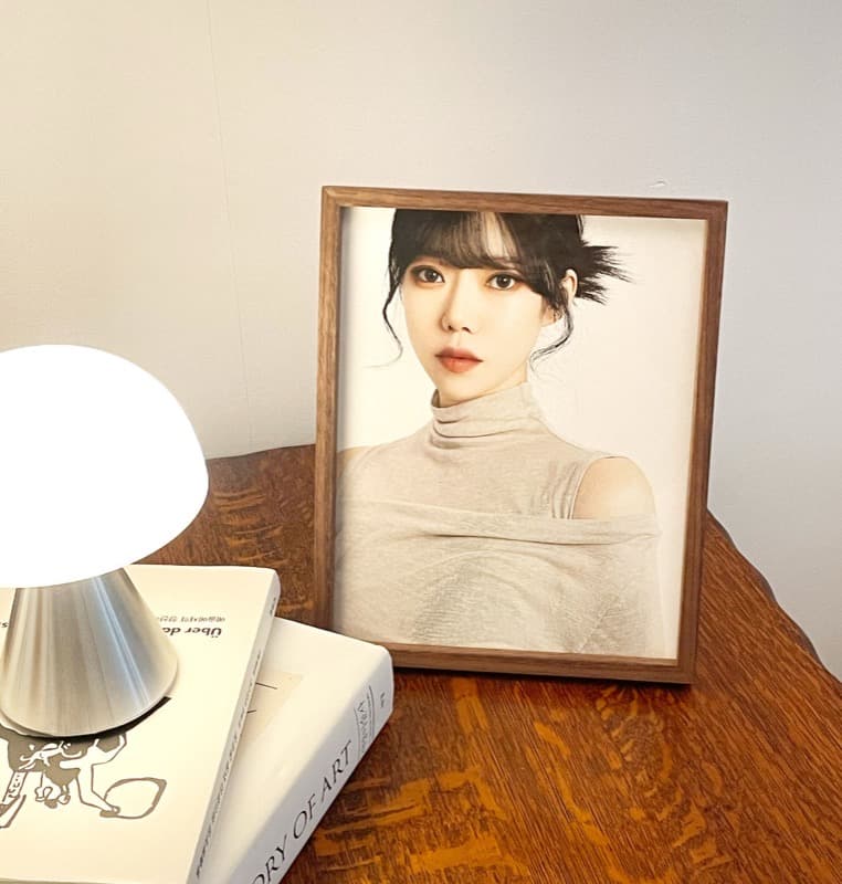 파인아트 수제 월넛 원목 5X7 사진인화 탁상 액자 웨딩 포토테이블 나무 프레임