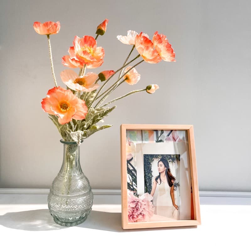 파인내추럴 미송 5X7 사진인화 원목 탁상 액자 웨딩 포토테이블 나무 프레임
